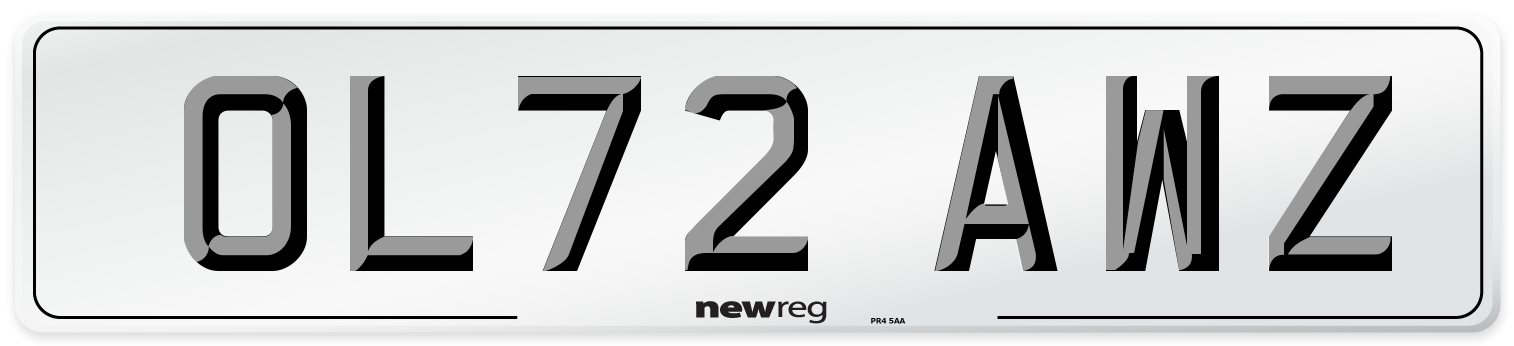 OL72 AWZ Number Plate from New Reg